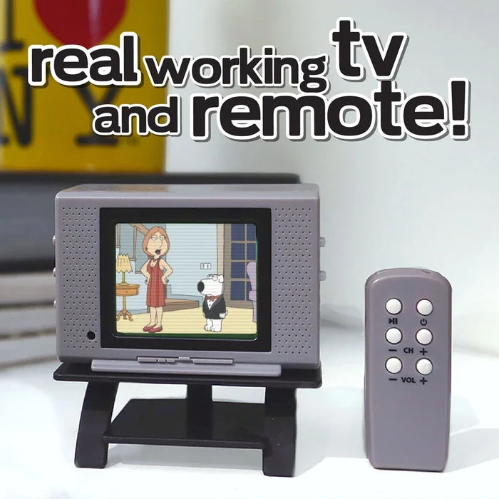 Basic Fun - Tiny TV Classics w/Working Remote Control - Family Guy: Clips from Seasons 1 & 2 (06917) LOW STOCK
