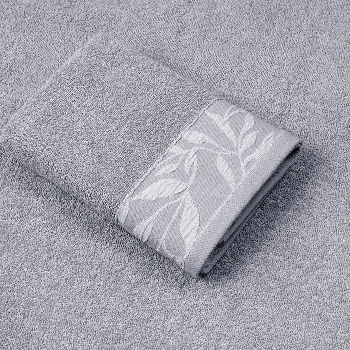 Combed Cotton Jacquard Towels Pack Of 2 & 4 - Grey