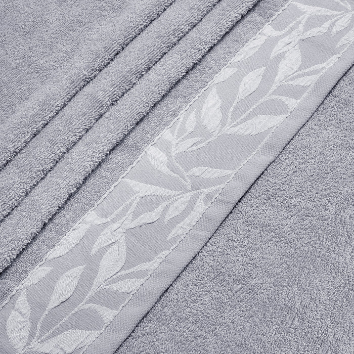 Combed Cotton Jacquard Towels Pack Of 2 & 4 - Grey