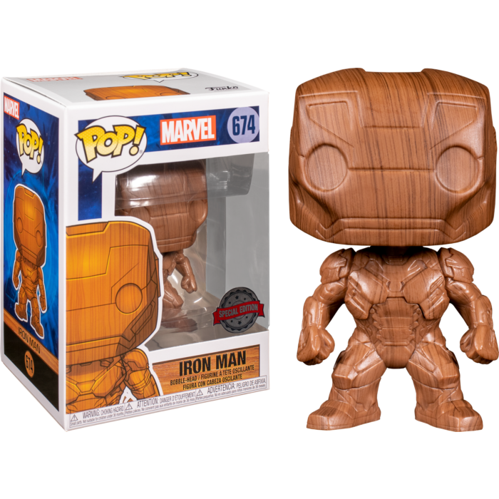 Funko Pop! Marvel #674 - Iron Man (Wood Finish) Exclusive Vinyl Figure LAST ONE!