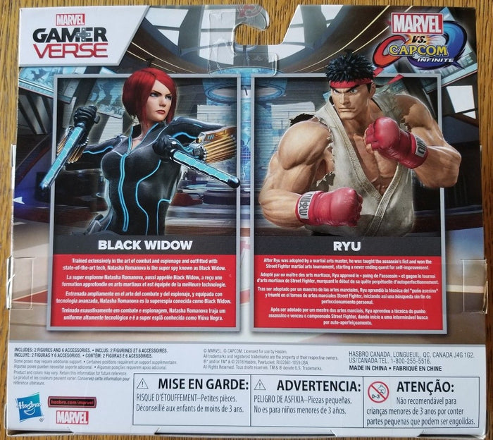 Hasbro - Marvel Gamerverse - Marvel vs Capcom Infinite - Black Widow + Ryu Street Fighter (E3595) LOW STOCK