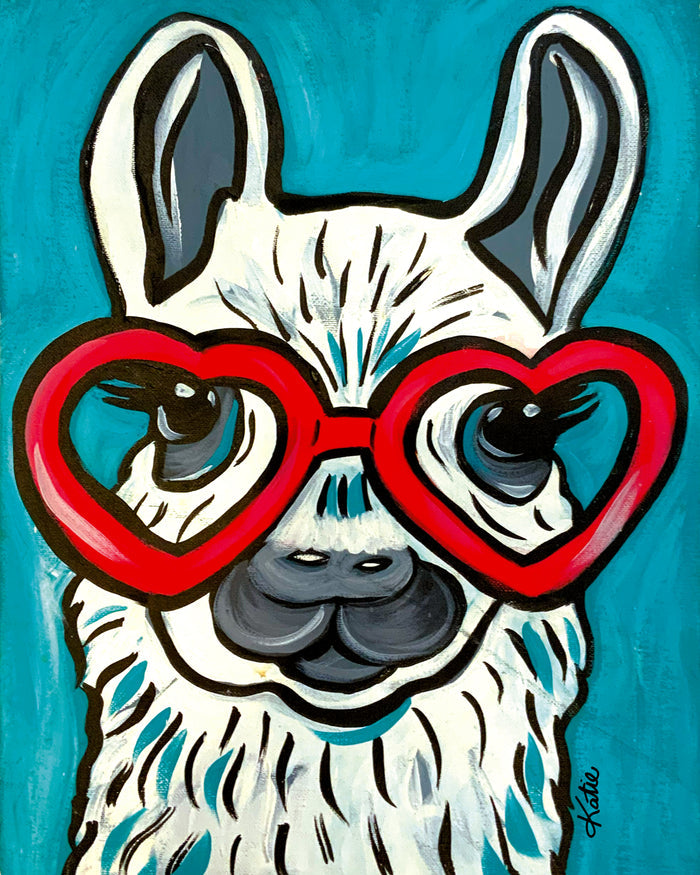 Llama Red Glasses