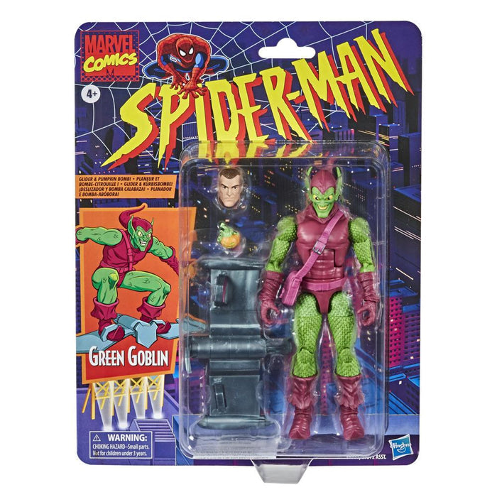 Marvel Legends - Retro Collection - Green Goblin Action Figure with Glider & Pumpkin Bomb (E9321)