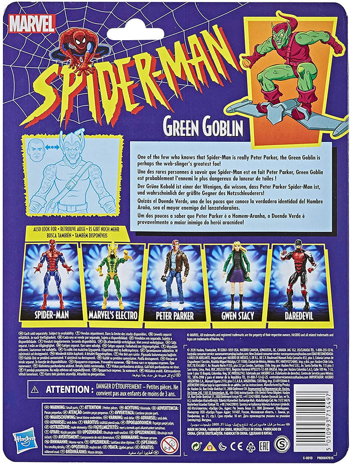 Marvel Legends - Retro Collection - Green Goblin Action Figure with Glider & Pumpkin Bomb (E9321)