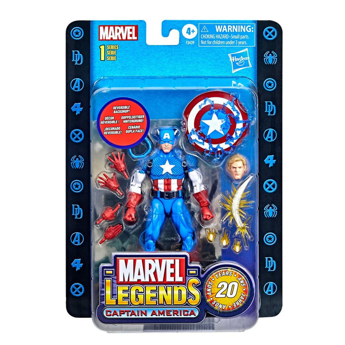 Marvel Legends: Retro Collection - 20th Anniversary Series 1 - Captain America Action Figure (F3439) LOW STOCK