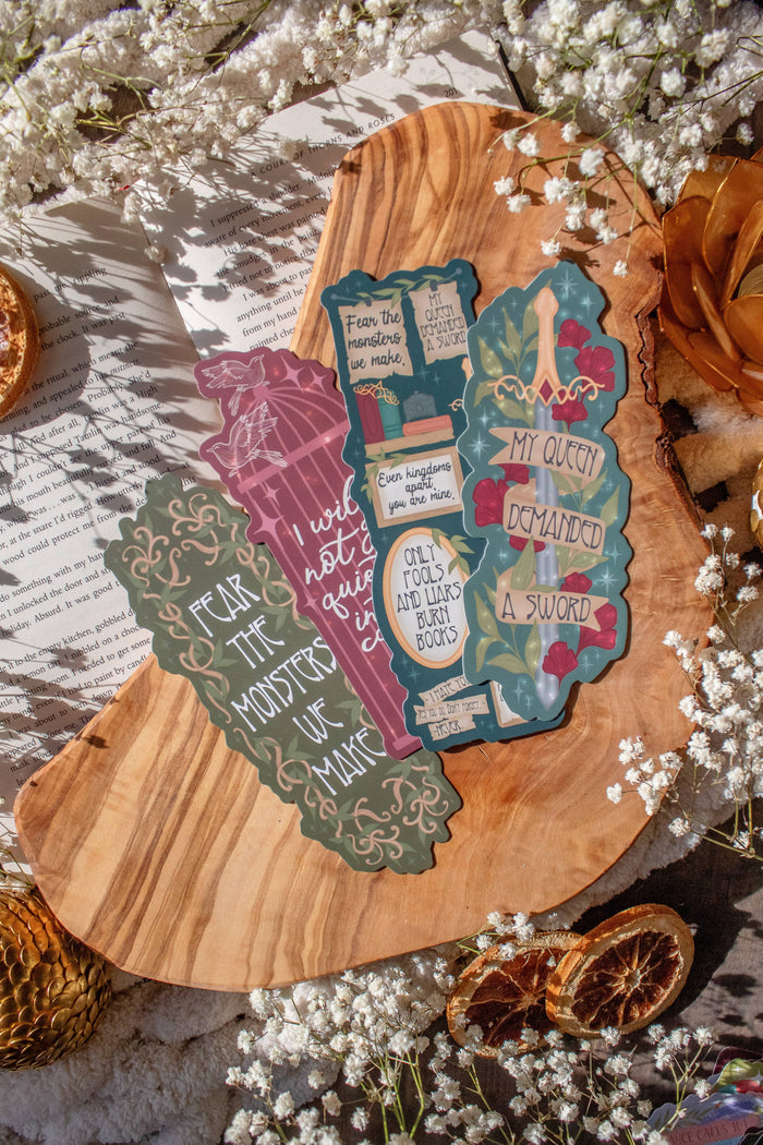 Meaggie Moos - Shield of Sparrows Fear The Monster We Make Die-Cut Bookmark